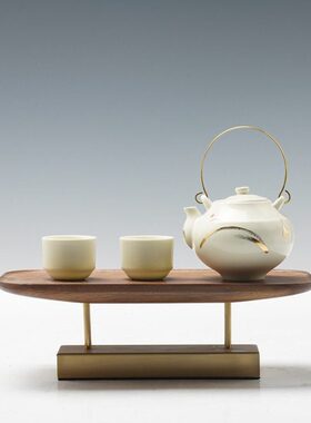 新中式创意陶瓷茶具茶壶套装提梁壶样板房间茶室会所软装配饰摆件