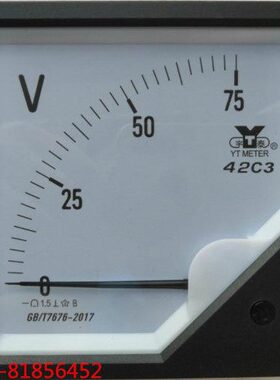 指针直流电压表42C3-75V 100V 250V 300V 42C3-V GB/T7676-98
