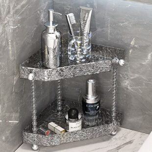 透明亚克力转角洗漱台子牙刷杯用品卫生间三角置物架浴室收纳架
