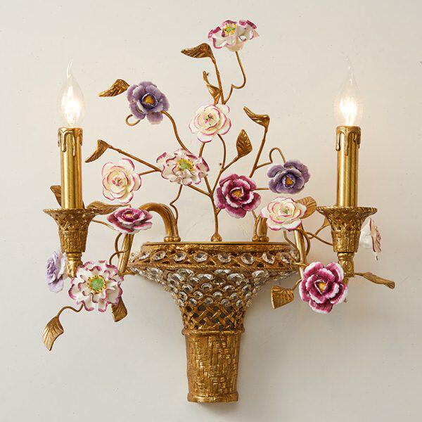 餐厅壁灯法式全铜书房欧式别墅卧室床头灯复古陶瓷公主客厅房奢华