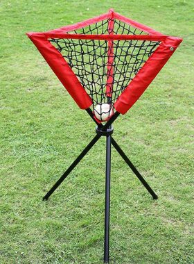 球三角架集简易球 球棒球网兜网集便携垒球棒器集球装管黑色