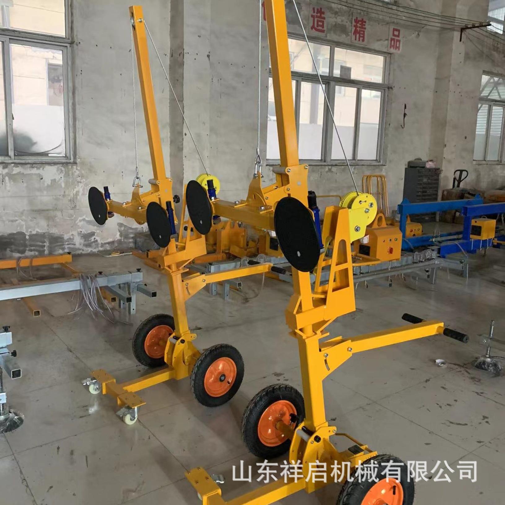 简易型可升降玻璃搬运吊具板材移动升降搬运推车手推式吸盘车