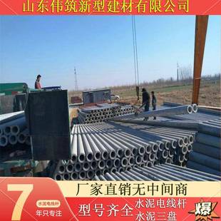 水泥制品直销等径水泥电线杆D300mmD400mm钢筋混凝土电杆6米9米