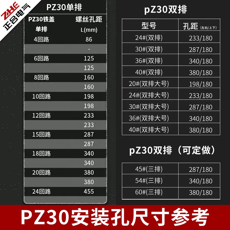 家用PZ30配电箱盖板带锁保护明暗装C45空气开关电表布线箱锁板盒