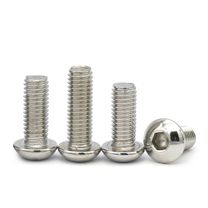 201不锈钢半圆头内六角螺丝钉M3M4M5M6 M8 M10圆头盘头蘑菇头螺栓