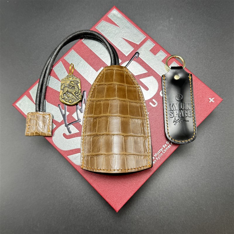 高级鳄鱼竹节纹肚皮汽车通用钥匙包套适用奥迪保时捷法拉利等