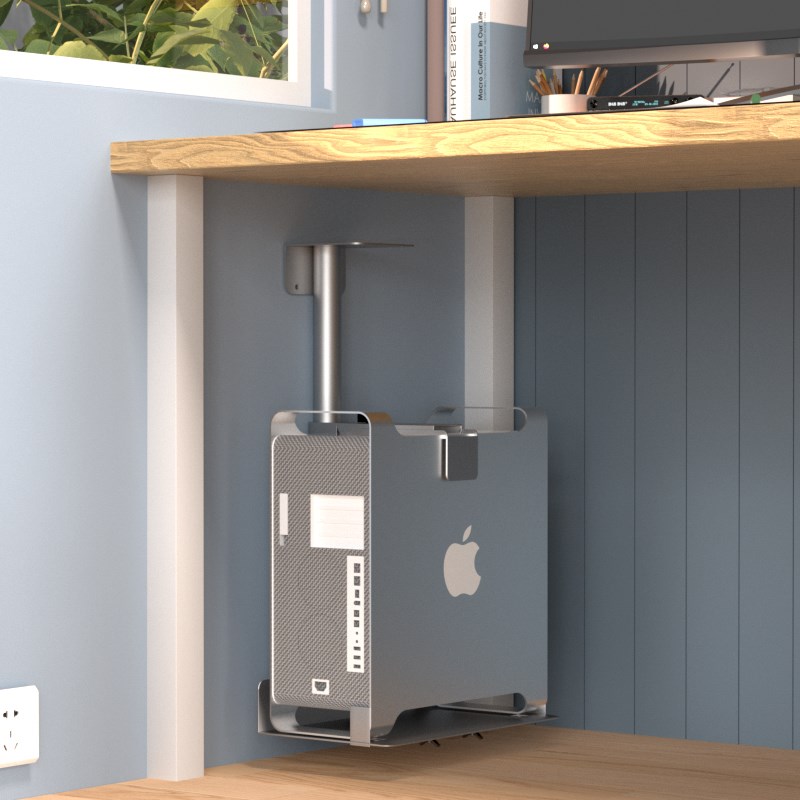 悬挂主机托架台式电脑主机吊架主机壳悬空壁挂支架办公桌下电脑挂