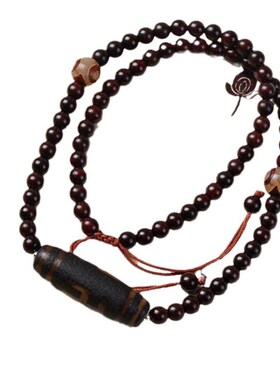 小叶紫檀DIY天珠款锁骨链链子规格0.6男女念珠复古风首饰厂家