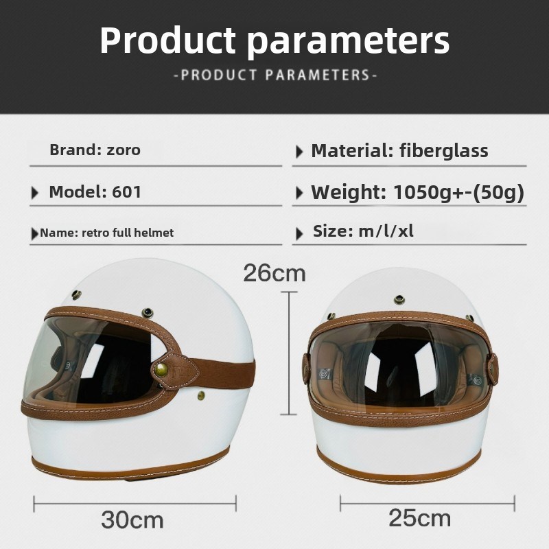 覆古玻璃纤维哈雷头盔赛车电动摩托车头盔的男子和女子的全赛季跑