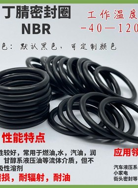 线径5.3mm NBRo型密封圈黑色丁晴橡胶氟胶绿色防水O形圈
