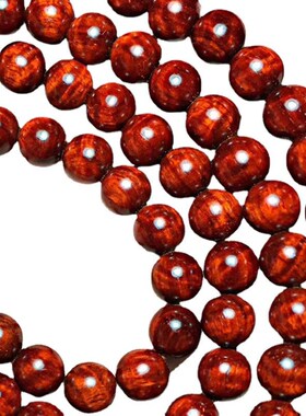 印度小叶紫檀0.8x108颗  水波荧光珠佛珠手串手链念珠 玻璃底钢珠