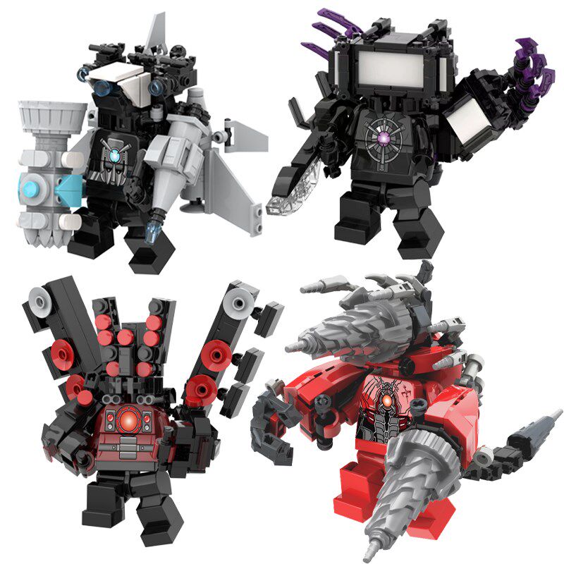 3.5倍超可动大号泰坦电钻人马桶人vs监控人益智拼装积木人仔玩具