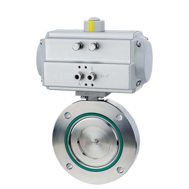 不锈钢气动真空蝶阀GIQ高真空   开关  切断   调T节304 弹簧复位