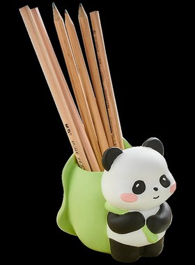 创意可爱摆件h笔筒收纳盒治愈情绪稳定工位解压儿童桌面装饰品