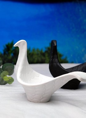 假装是JA鸟无标Meaie轻奢鸟形E装饰收纳摆件陶瓷果盘碗多功能