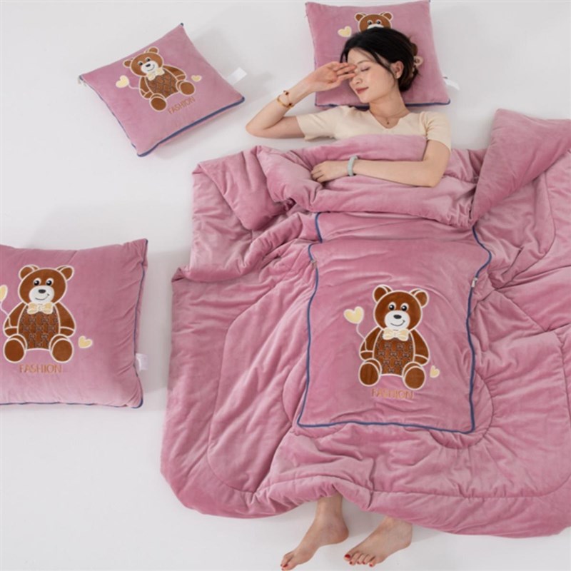 A类8斤婴儿绒抱枕被子两用加厚加大G车载枕头办公午午休二合一靠