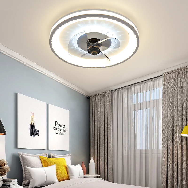 吸顶风扇灯卧室超薄灯扇一体简约家用客厅餐厅电扇20.21年新款