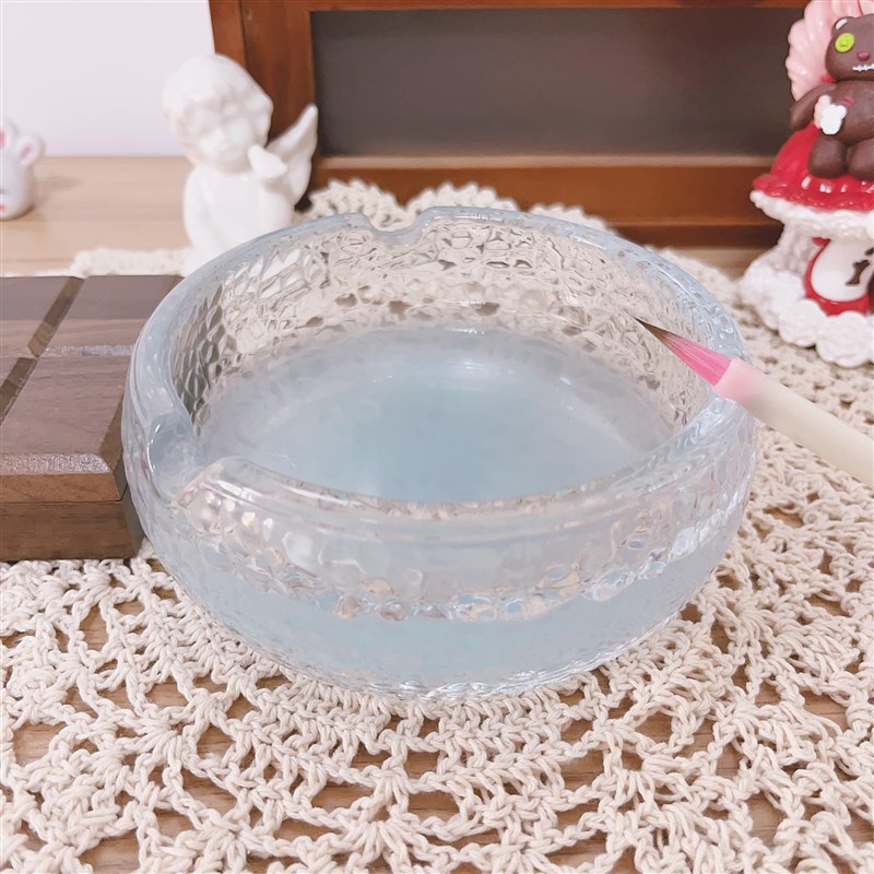 水彩玻璃圆缸笔洗k涮笔缸洗笔筒透明洗笔缸美甲国画水粉洗毛笔