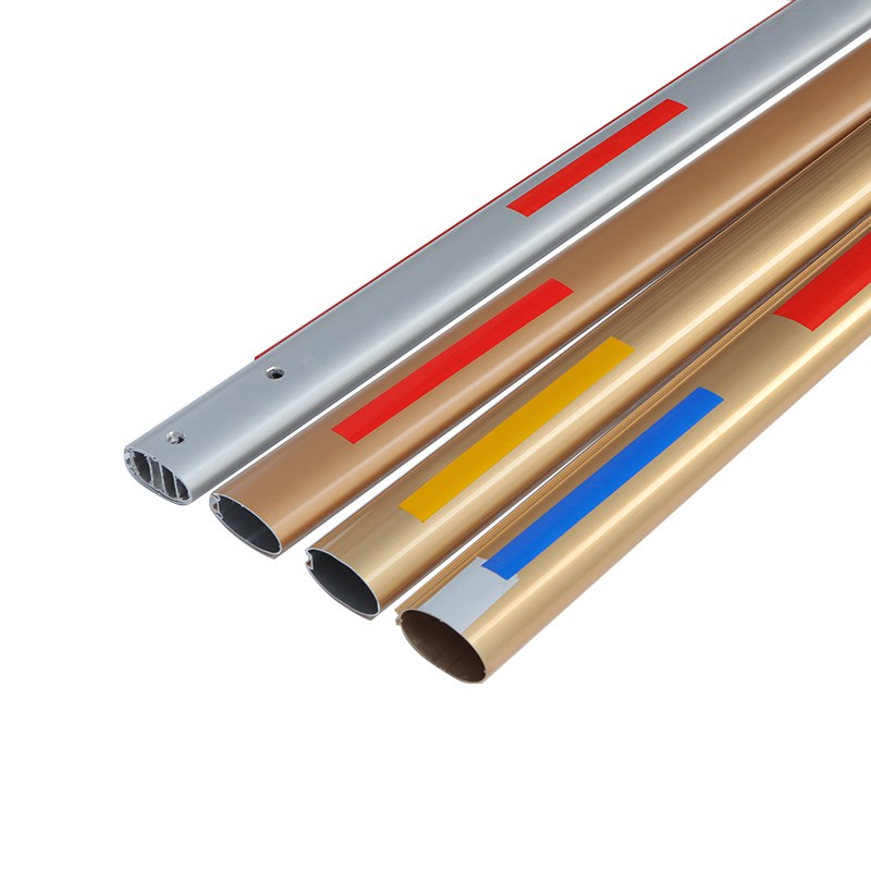 停车场道闸栏杆椭l圆形小区门卫升降挡车直杆金色胶条防砸杆子包