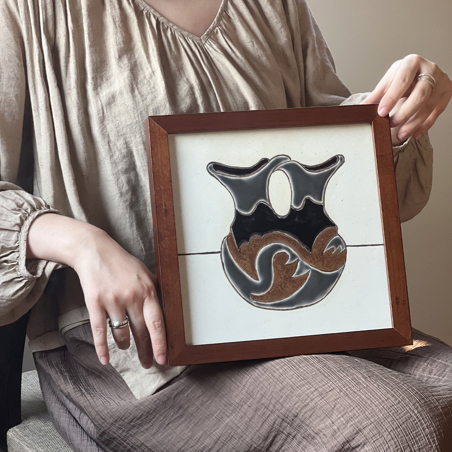 【高温色釉瓷板】陶罐艺r术家联名创作限量收藏中古风玄关客厅挂