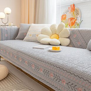 全棉沙发垫四季通用小清新皮沙发套罩布艺防滑奶油风原木沙发坐垫