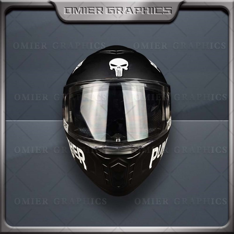 适用摩托车头盔AGV/LS2/K1贴纸PUNISHER骷髅贴花版画装饰全盔拉花