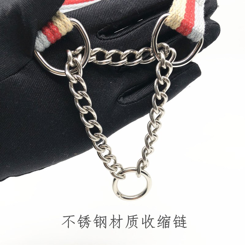 棉布牵引绳狗狗项圈套装金毛柯基狗绳子小型中型大型犬脖套半P链