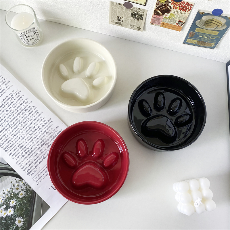 陶瓷防噎慢食碗中小型犬缓食盆