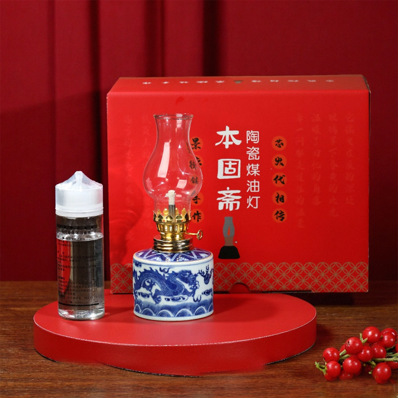 陶瓷轻奢手绘青花五良大甫酥油灯