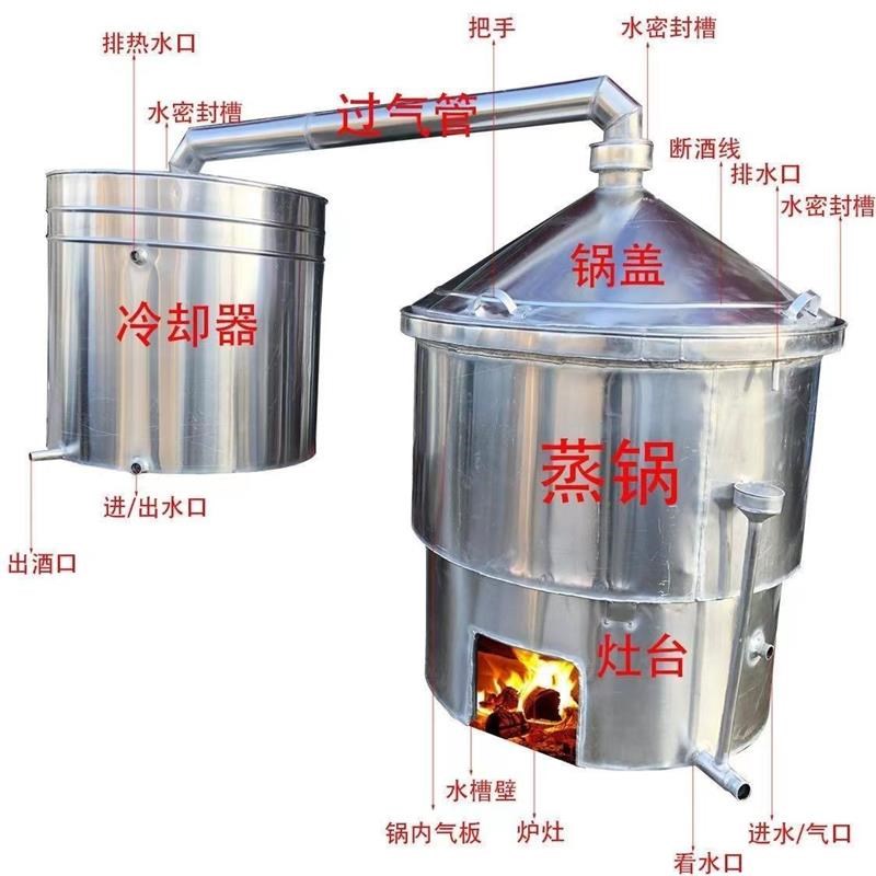固态半固态专用酿酒设备带灶台直烧多用型酿X酒设备专用桶