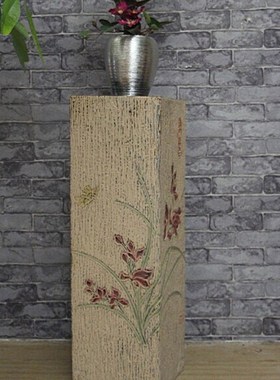 酒店会所茶庄装饰品 家居饰品 工艺M品客厅玄关展示柱兰花