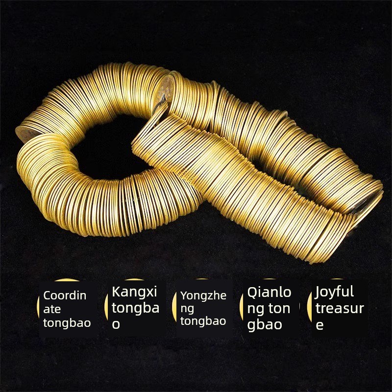 黄铜五帝币六帝币散装p铜币康熙顺治乾隆通宝仿古铜币装饰印行门