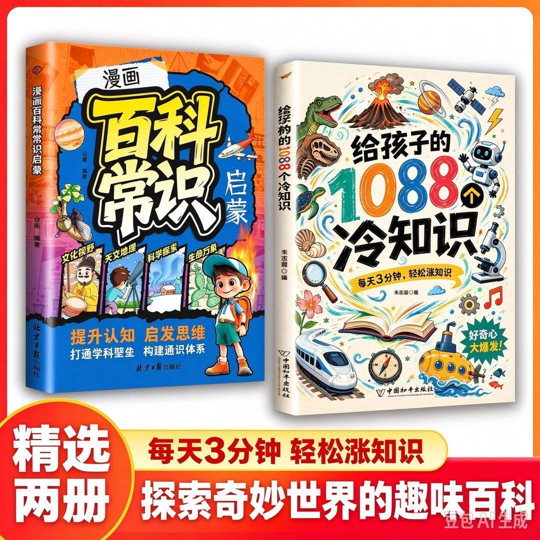给孩子的1088个冷知识漫画百科常识少儿趣味科普百科全书开拓视野激发探索欲求知欲科技启蒙儿童科普读物中小学生课外阅读漫画书籍