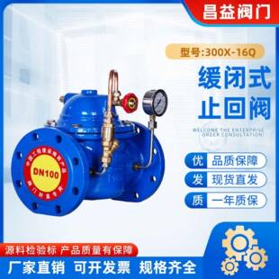 300X-16Q球墨铸铁缓闭式消声止回阀软密封逆止阀DN50100200