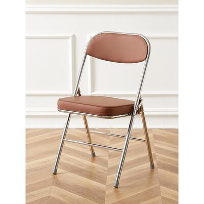 适用折叠椅子家用靠背椅培训电脑椅简易办公椅现代中古餐厅椅拍照