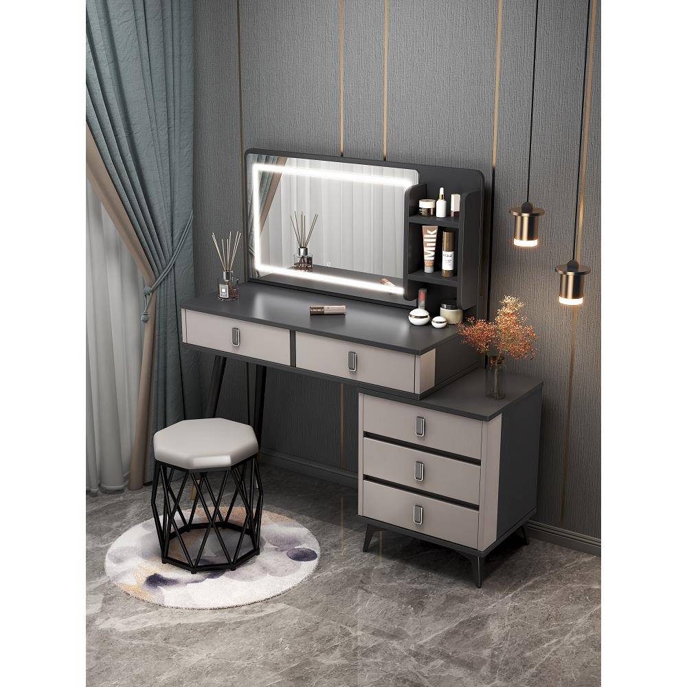 梳妆台卧室现代简约2025新款小型床头化妆桌镜子书桌收纳斗柜一体