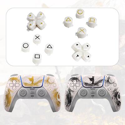 适用PS5手柄羊蹄山之魂ABXY水晶按键十字功能方向键ps5金色黑色限