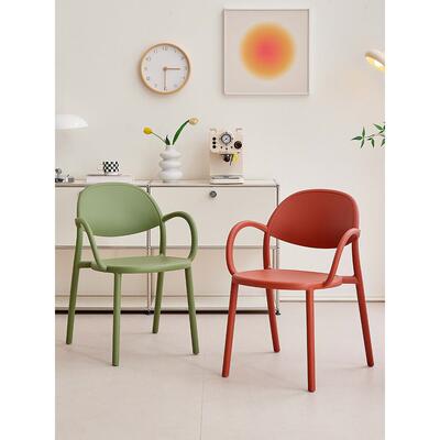 适用力奥思特餐椅简约现代家用餐桌塑料椅子小户型靠背凳子休闲扶