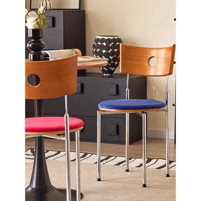 适用中古实木餐椅设计师家用北欧餐桌椅靠背椅子轻奢高级餐桌休闲