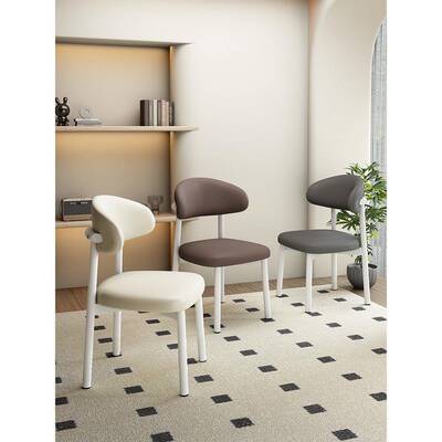 适用奶油风餐椅家用休闲设计师靠背椅轻奢高级感酒店凳子餐厅餐桌