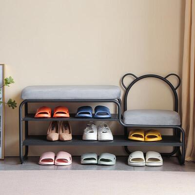适用北欧亲子换鞋凳家用 门口进门一体极窄鞋架儿童鞋柜入户穿鞋