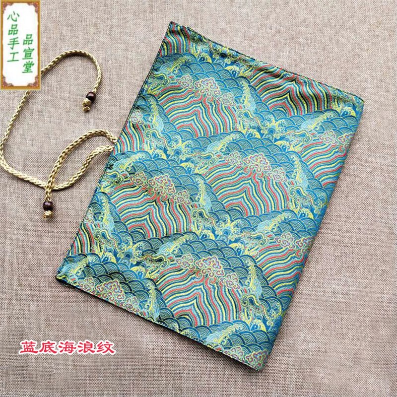 高档9/9.5/1k0寸手工宋锦缎丝绸6把装折扇扇袋扇套外带扇轴收纳袋