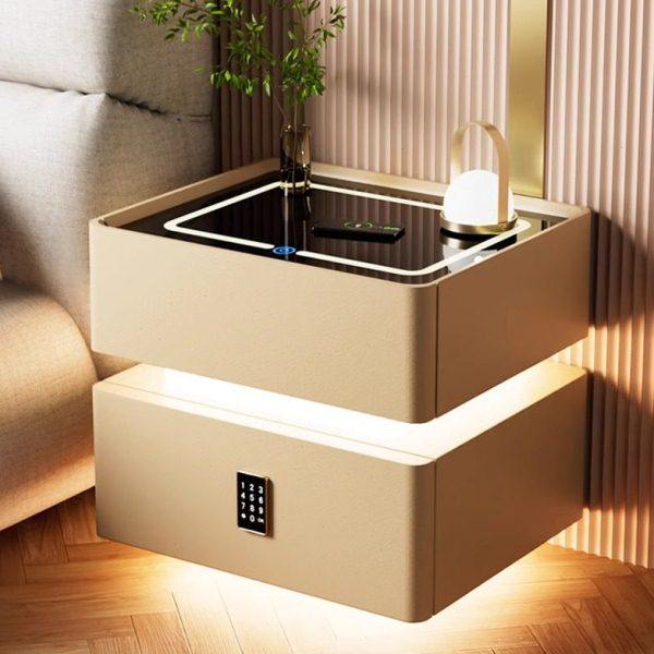 新款智能床头柜全实木简约现代轻奢高级感无线充电带灯床边储物柜,住宅家具,智能床头柜,淘宝优惠券,粉丝福利购,淘宝优惠卷