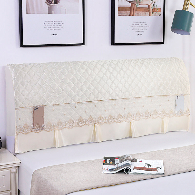 全包床头罩床头套1.5m1.8m布艺夹棉软包M实木皮床防尘保护套罩拆