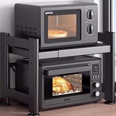 绩家可伸缩加厚微波炉置物架家用厨房多功能台面烤箱多层收纳架子