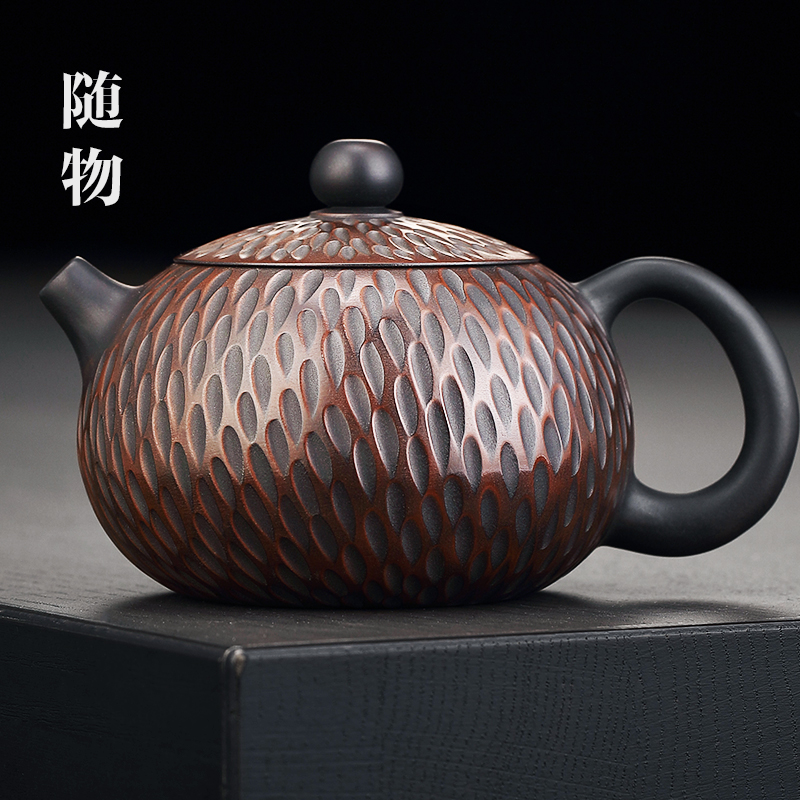 建水紫陶西施壶茶壶陶瓷泡茶壶家B用功夫茶具单壶纯手工原矿大容