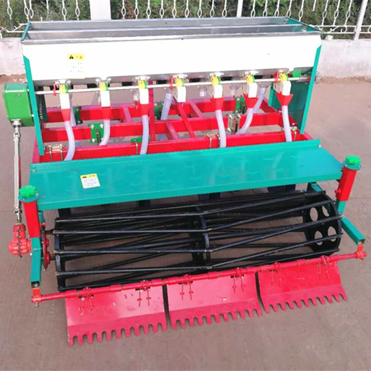 新款小麦高梁水稻播种施肥机多行可定制小麦播种机