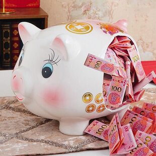 可礼品新款存钱罐只进不出2024大号超大不取猪摆件陶瓷储蓄罐女