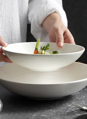 菜盘子碗家用2024n新款白色陶瓷碟子8寸餐盘高级感餐具日式深汤盘
