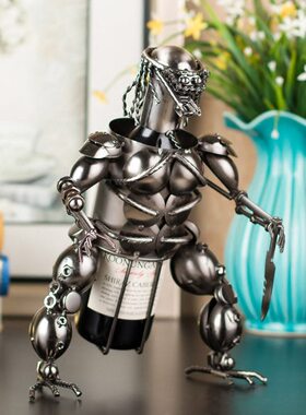 创意酒架机器人餐桌摆件客厅摆设工艺品时尚室家居装饰品会所画